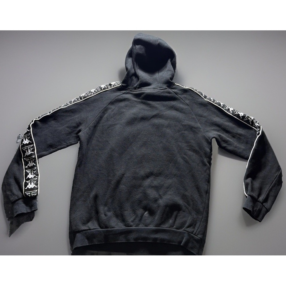 Kappa Pullover Hoodie Sweatshirt w/Embossed Chest Logo Black Sz. Medium - Picture 7 of 11